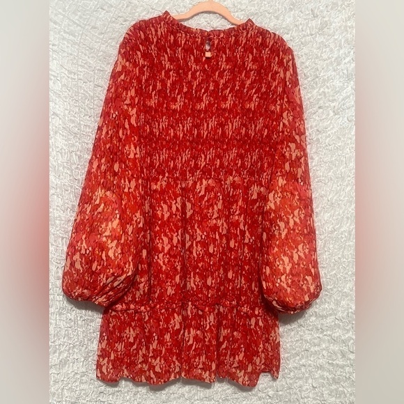 CHICSOUL JOY DRESS, ABSTRACT PRINT ORANGE WOMENS SIZE 3X - Picture 4 of 7